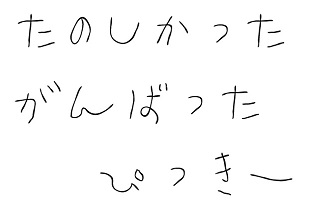 楽しかった。頑張った。ピッキー